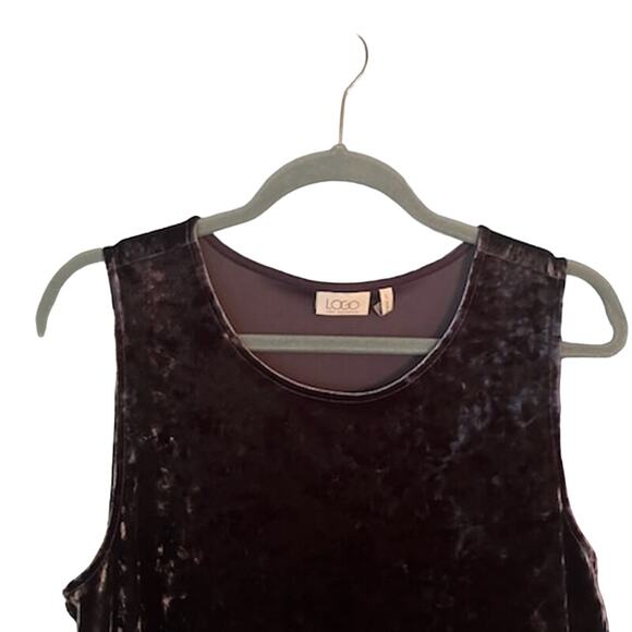 Logo By Lori Goldstein Tank Top Large Long Line Purple With Lace Hem Boho - Picture 2 of 8